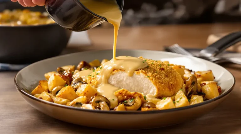 Blanc de poulet pané, champignons et sauce à la crème : la recette Airfryer du Dr Jean-Michel Cohen Blanc de poulet pané, champignons et sauce à la crème : la recette Airfryer du Dr Jean-Michel Cohen