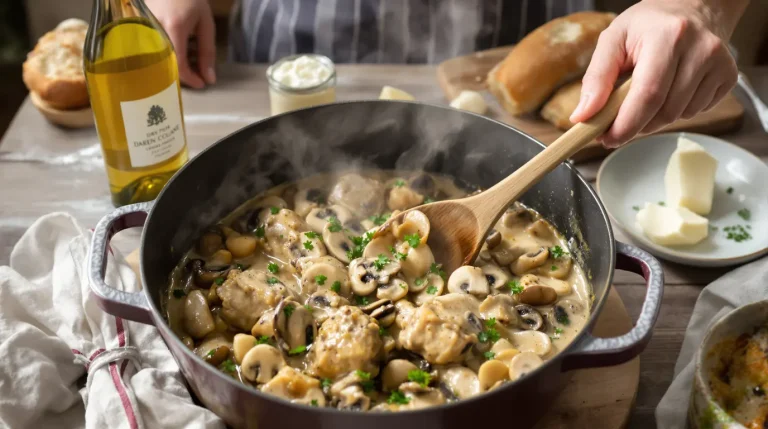 recette pintade en cocotte champignons crème fraîche