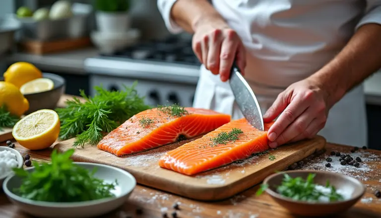 Recette du gravlax de saumon selon philippe etchebest : astuces et préparation découvrez la recette du gravlax de saumon de philippe etchebest avec ses astuces et étapes de préparation pour un plat savoureux et raffiné.